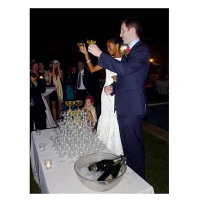 Picture of Nicole Fiscella with her husband during their wedding ceremony. 